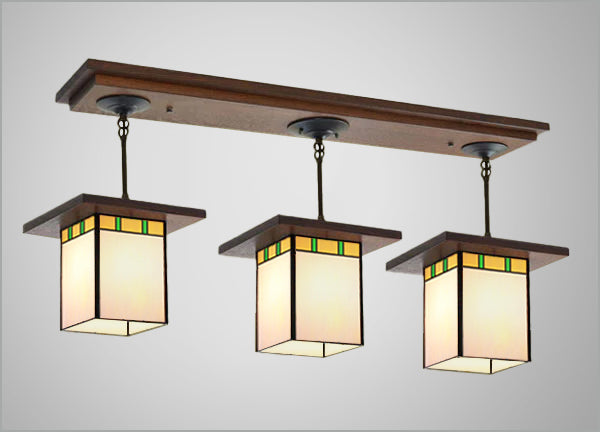 Custom Stained Glass Craftsman Island Fixture #501-2