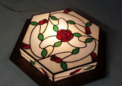Craftsman Chandelier With Custom Glass