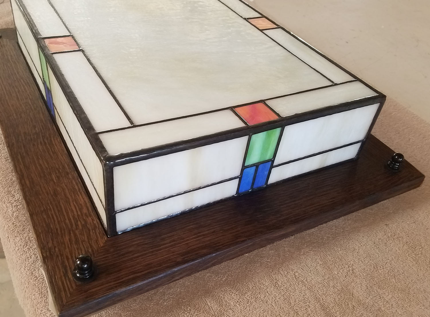 Detail Photos of Glass Colors - Mission Style Ceiling Light