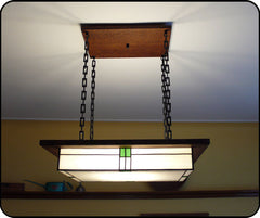 Dining Room with Large Mission Style Light