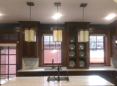 Kitchen Island Light with Three Large Mission Lanterns