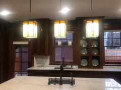 3 Large Mission Lanterns in a Kitchen