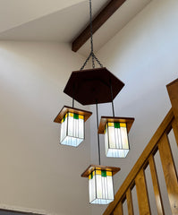 Custom 3-Lantern Mission Stye Entryway Chandelier
