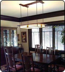 Prairie Style Light Fixture in Historic Home